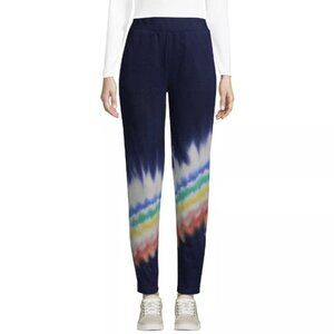 Lands End Serious Sweats Ankle Sweatpants Rainbow Tie Dye Small Tall 6-8